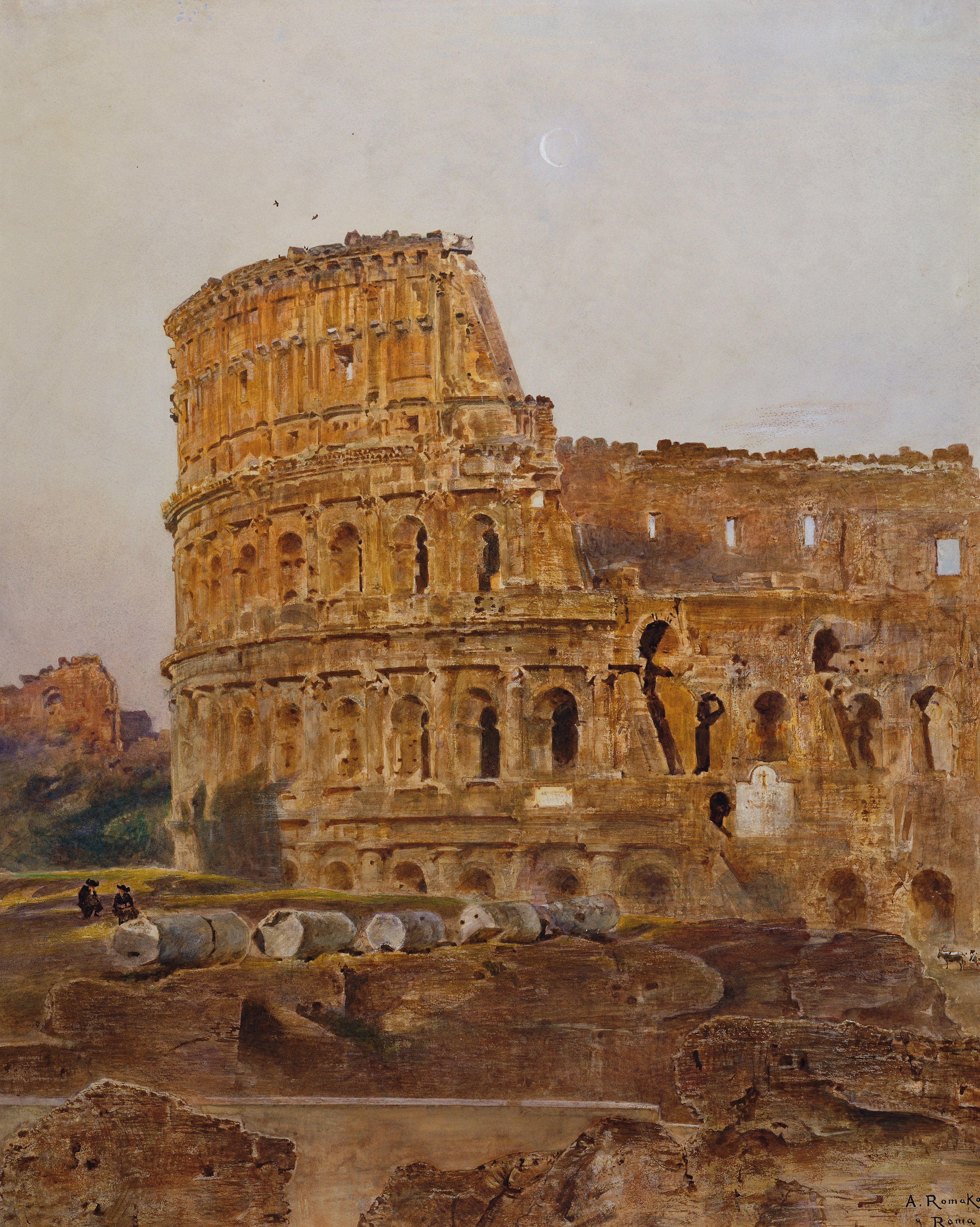 Anton Romako - Roma’da Kolezyum Fine Art Baskı