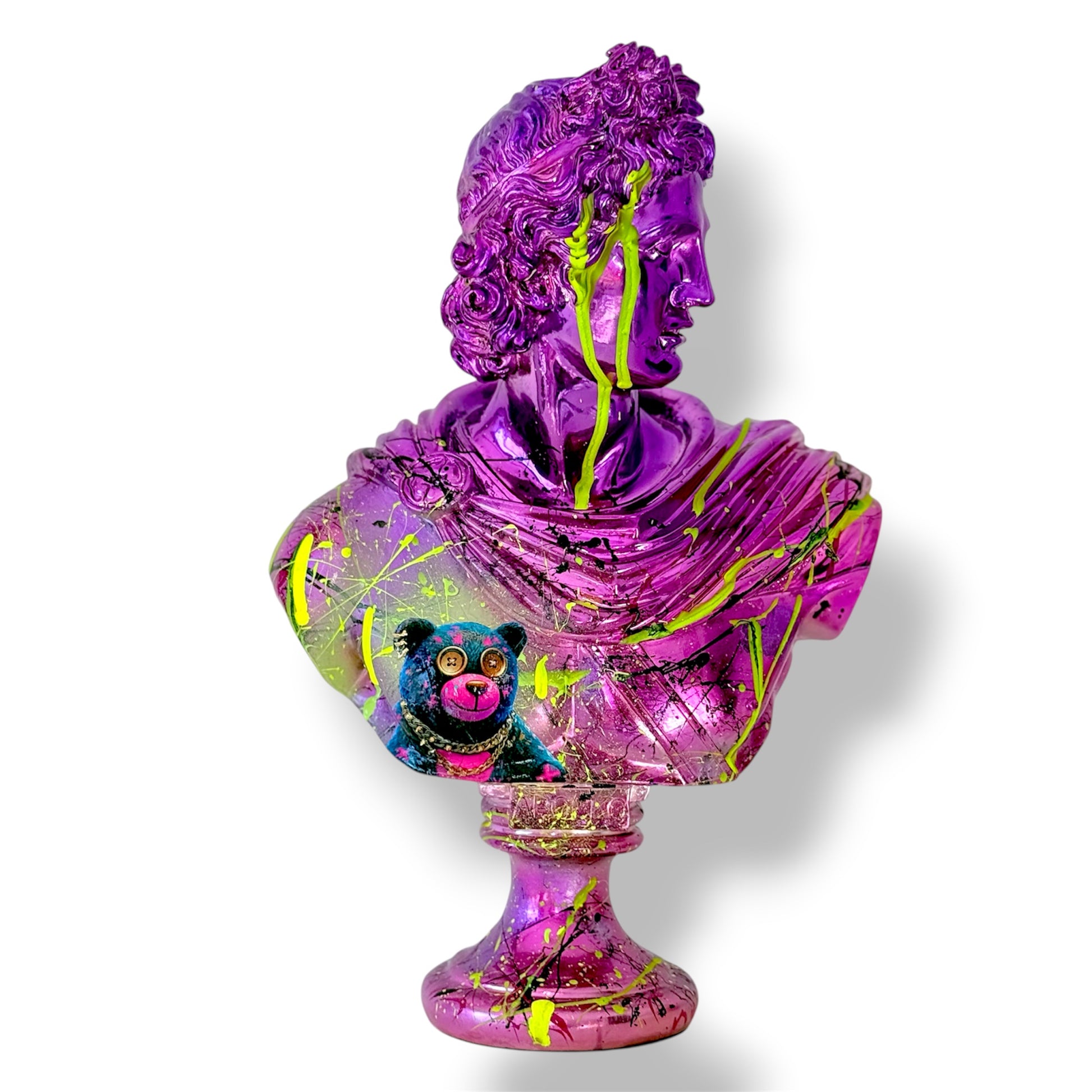 Apollo Heykeli – Mor Krom Pop Art Ayıcık Detaylı Tasarım