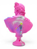 Apollo Heykeli | Pembe Graffiti Dekoratif Büst
