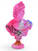 Apollo Heykeli | Pembe Graffiti Dekoratif Büst