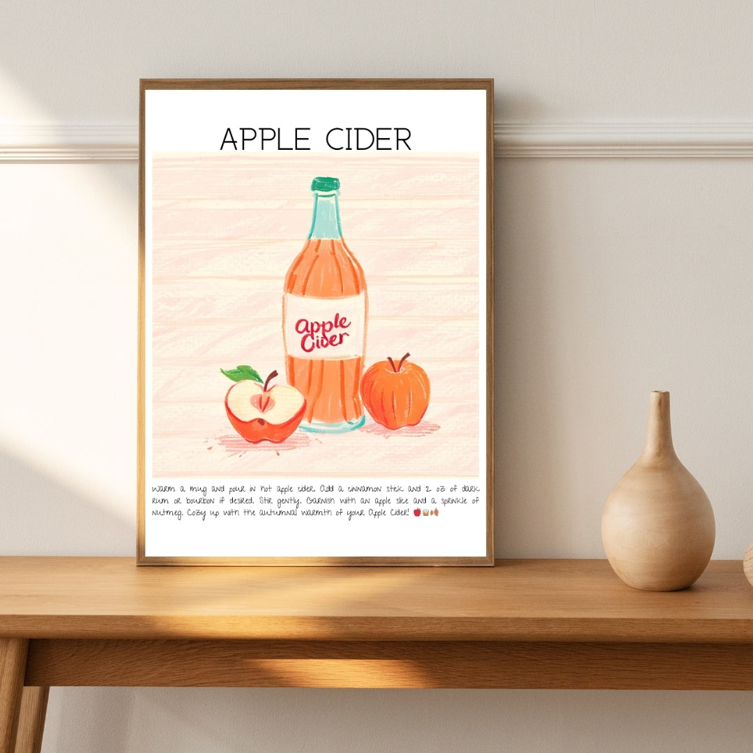 Apple Cider Cocktail Art Print Tasarım Poster-Tablo-Muff Atelier-No:1-21x30cm-NowShopFun