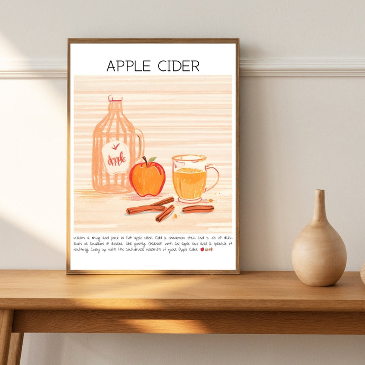 Apple Cider Cocktail Art Print Tasarım Poster-Tablo-Muff Atelier-No:1-21x30cm-NowShopFun