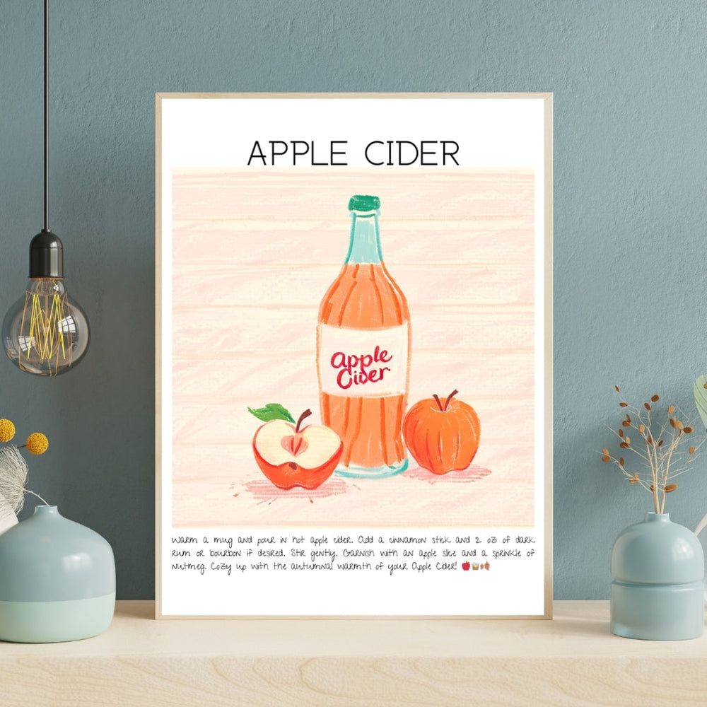 Apple Cider Cocktail Art Print Tasarım Poster-Tablo-Muff Atelier-No:1-21x30cm-NowShopFun