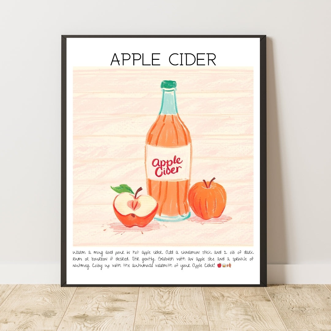 Apple Cider Cocktail Art Print Tasarım Poster-Tablo-Muff Atelier-No:1-30x42cm-NowShopFun