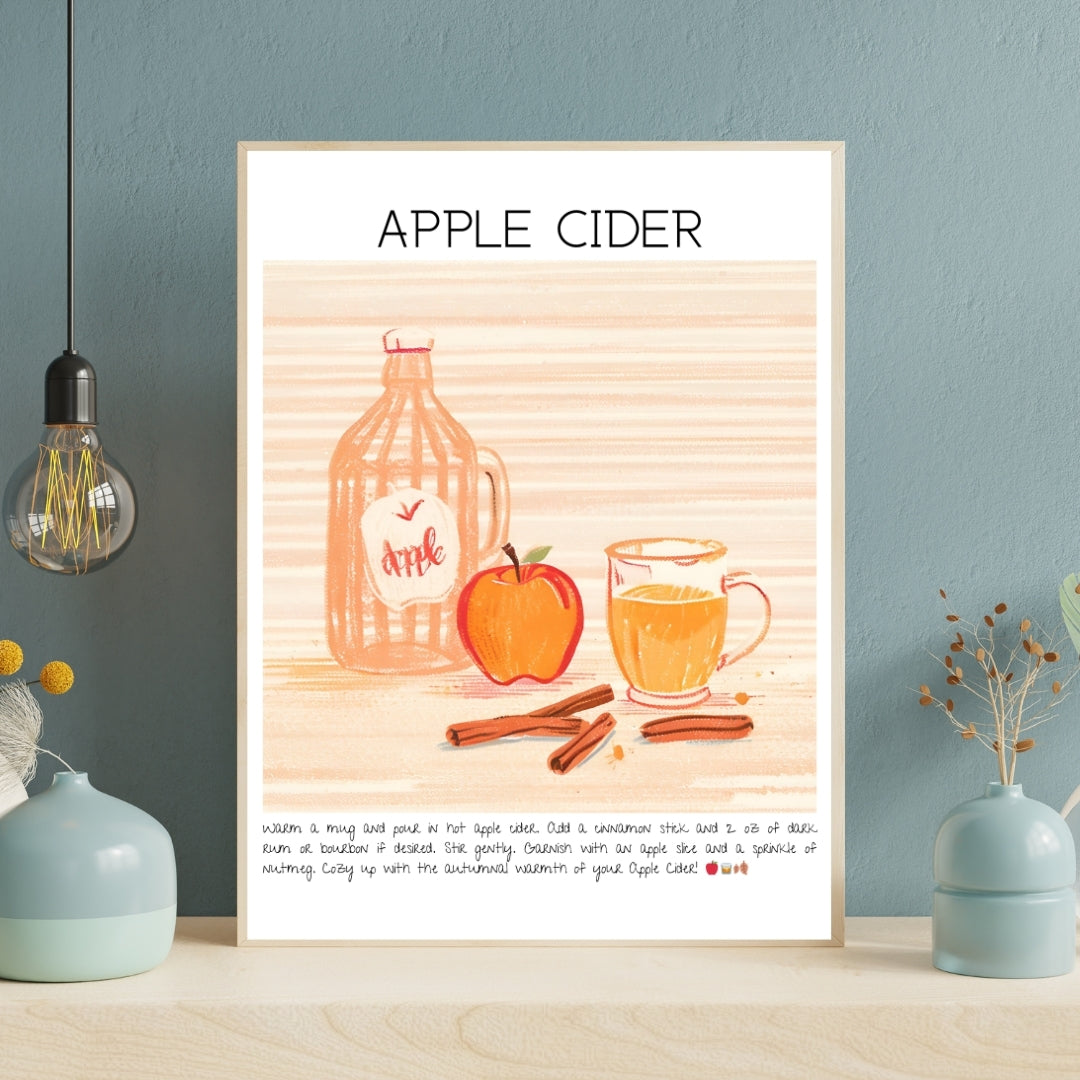 Apple Cider Cocktail Art Print Tasarım Poster-Tablo-Muff Atelier-No:2-21x30cm-NowShopFun