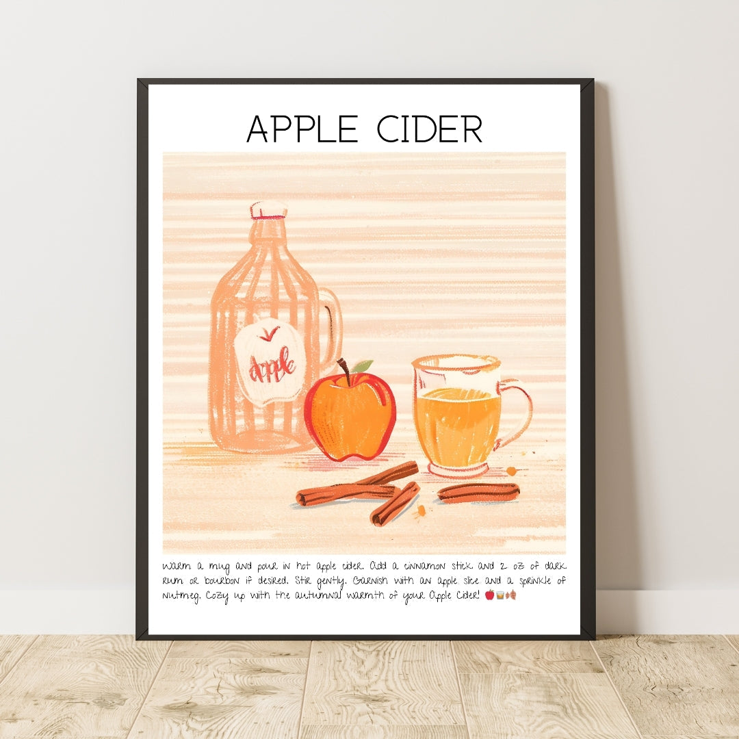 Apple Cider Cocktail Art Print Tasarım Poster-Tablo-Muff Atelier-No:2-30x42cm-NowShopFun