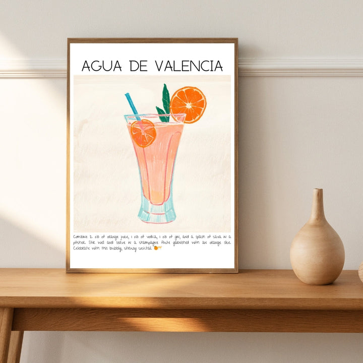 Aqua De Valencia Cocktail Art Print Tasarım Poster-Tablo-Muff Atelier-21x30cm-NowShopFun