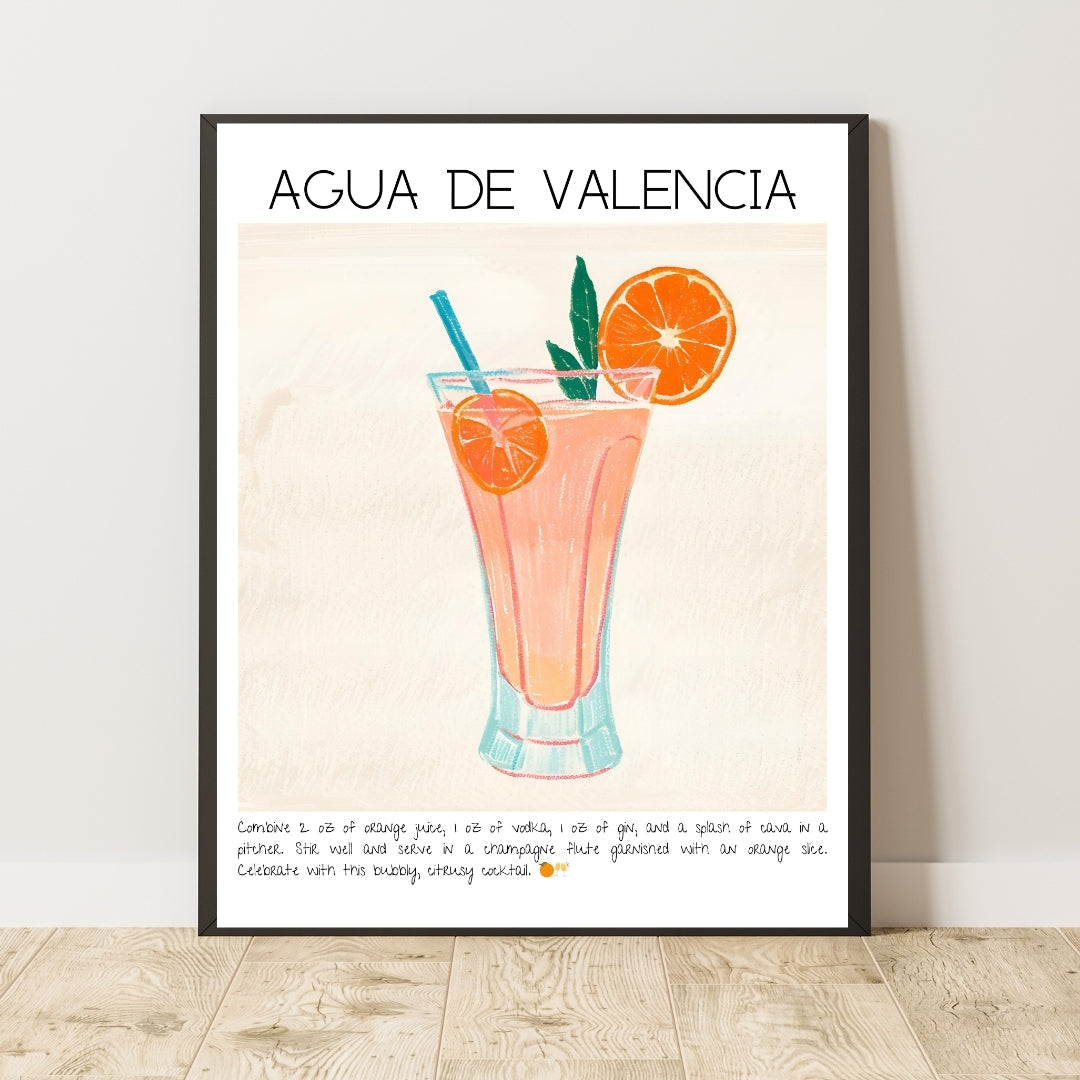 Aqua De Valencia Cocktail Art Print Tasarım Poster-Tablo-Muff Atelier-21x30cm-NowShopFun