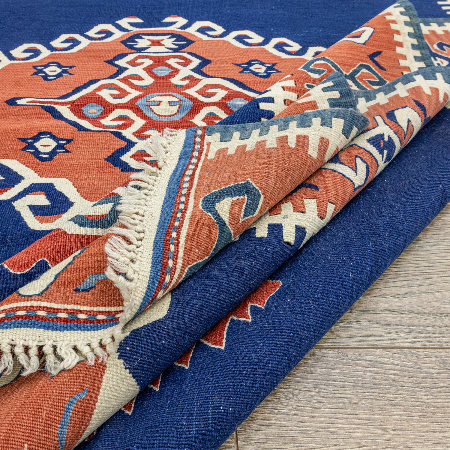 Arsen El Dokuma Mavi Yün Kilim 158X190 Cm