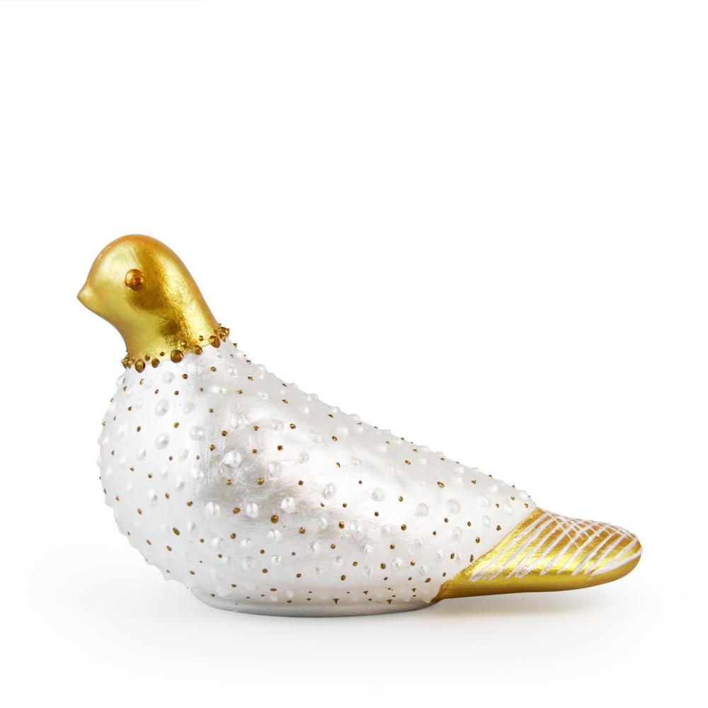 Coho Art Yalnız Kumru El Yapımı Sanatsal Dekoratif Obje - Pearl white