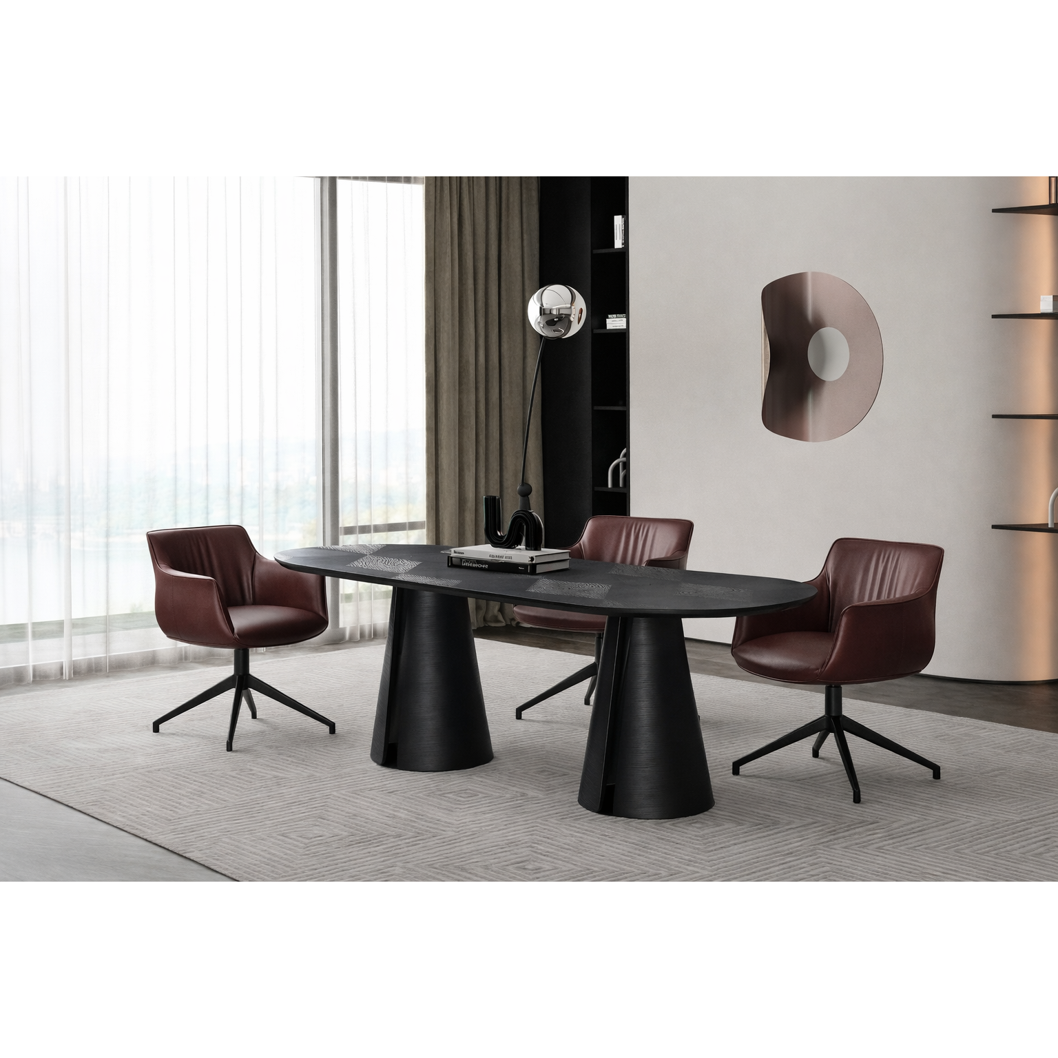 Arte Döner Sandalye | Modern Deri & Metal Ayaklı Tasarım