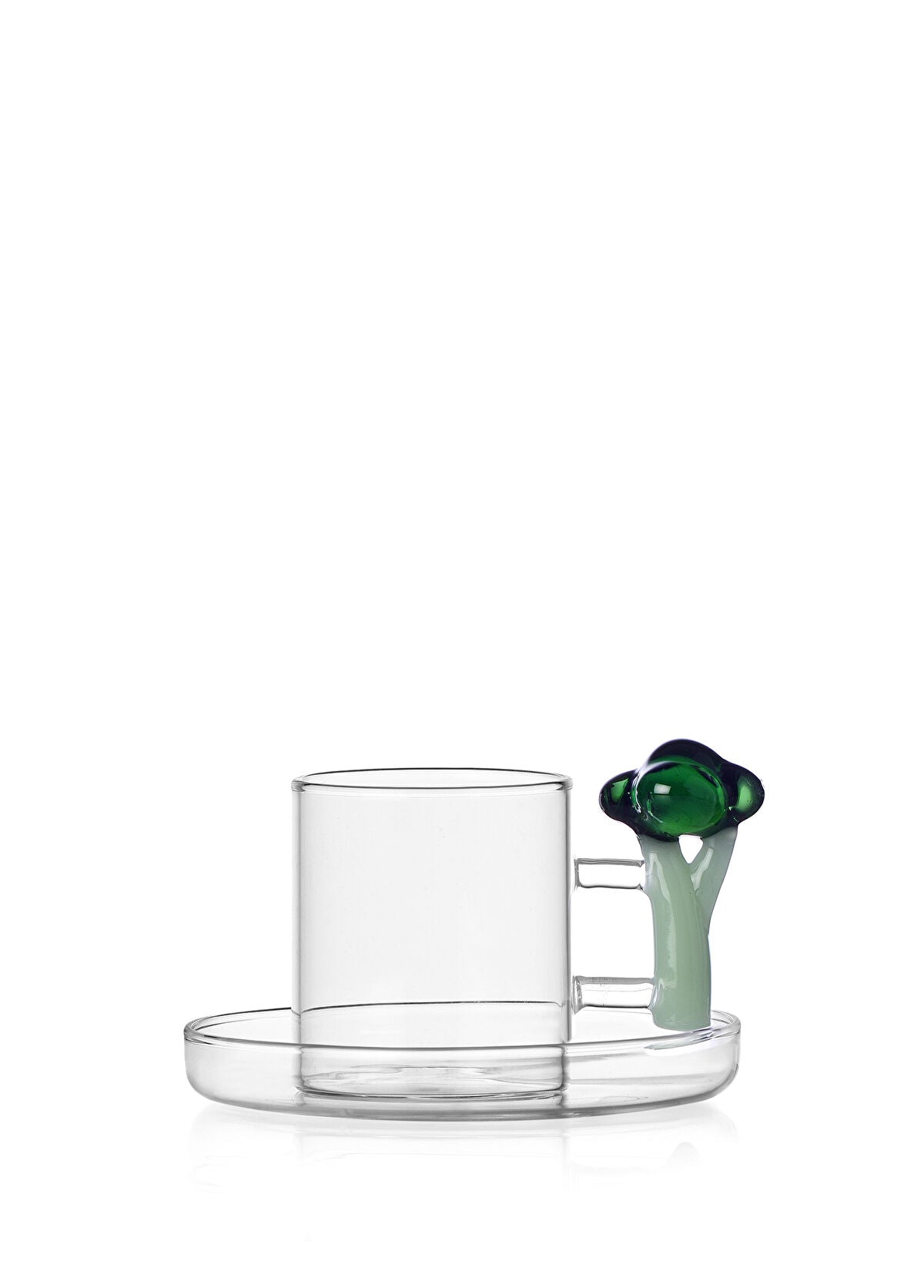 Vegetables Koleksiyonu Brokoli Figürlü Cam Kahve Fincanı