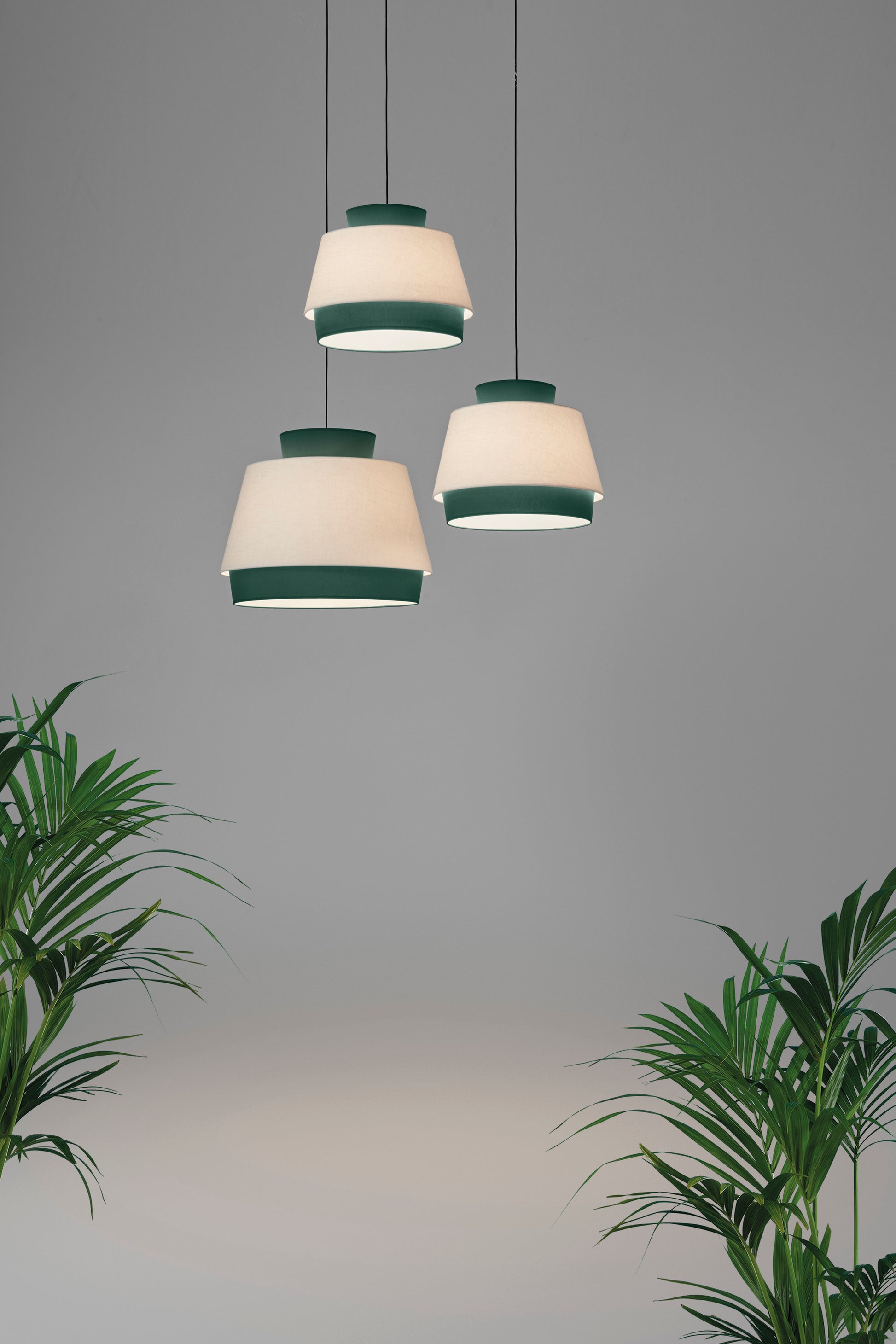 Aspen Sarkit 1l Green-Linen Ø60x20 Cm Led 1xe27