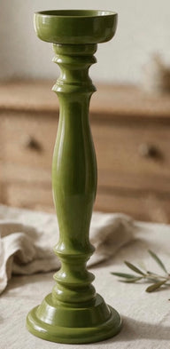 Aspendos Zeytin Yeşili Mega Ahşap Şamdan Seti-Şamdan-Zen Hand Design-NowShopFun