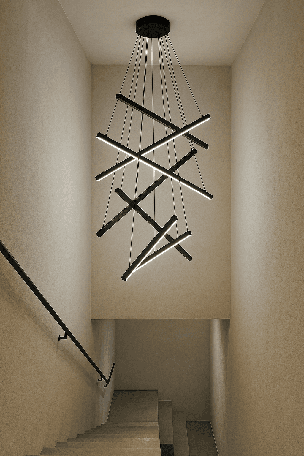 Astrail Yüksek Tavan, Galeri Boşluğu Sarkıt Led Avize 7 X 100 Cm