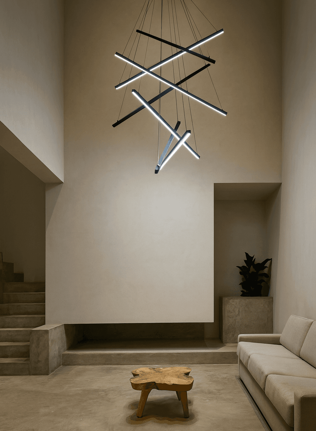 Astrail Yüksek Tavan, Galeri Boşluğu Sarkıt Led Avize 7 X 100 Cm