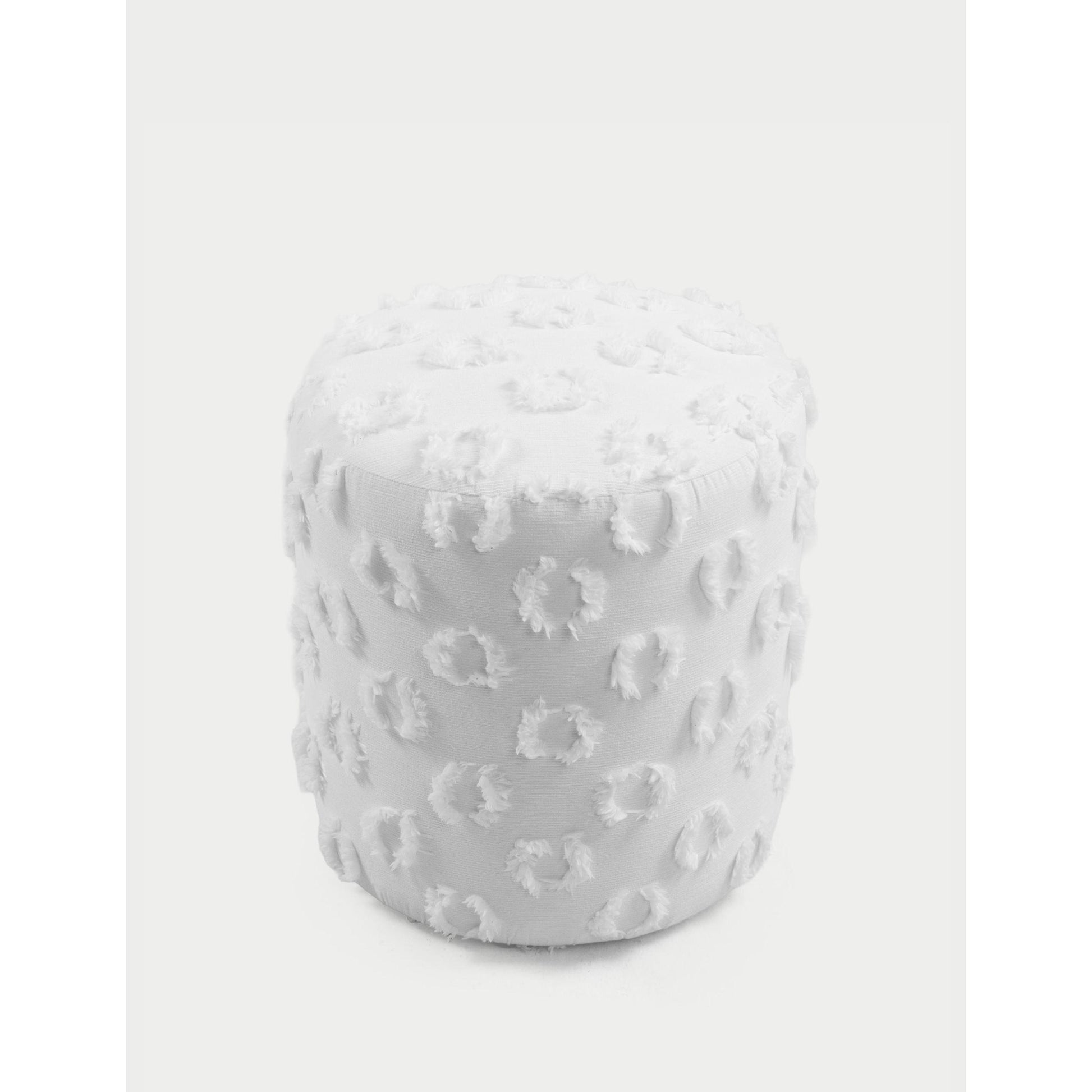 Astrid Dokuma Puf - Beyaz