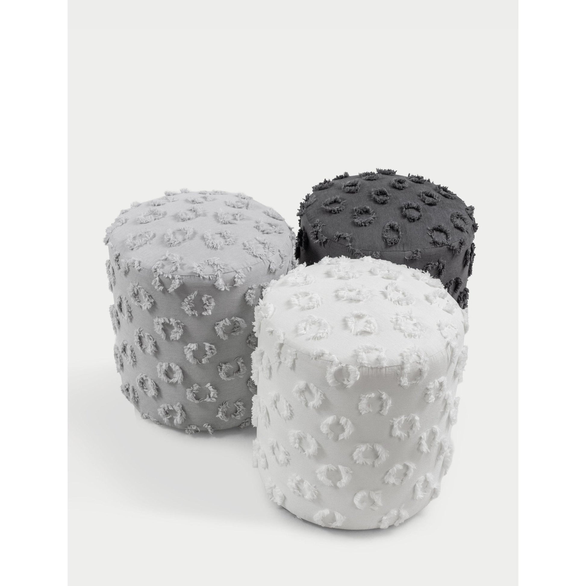 Astrid Dokuma Puf - Beyaz