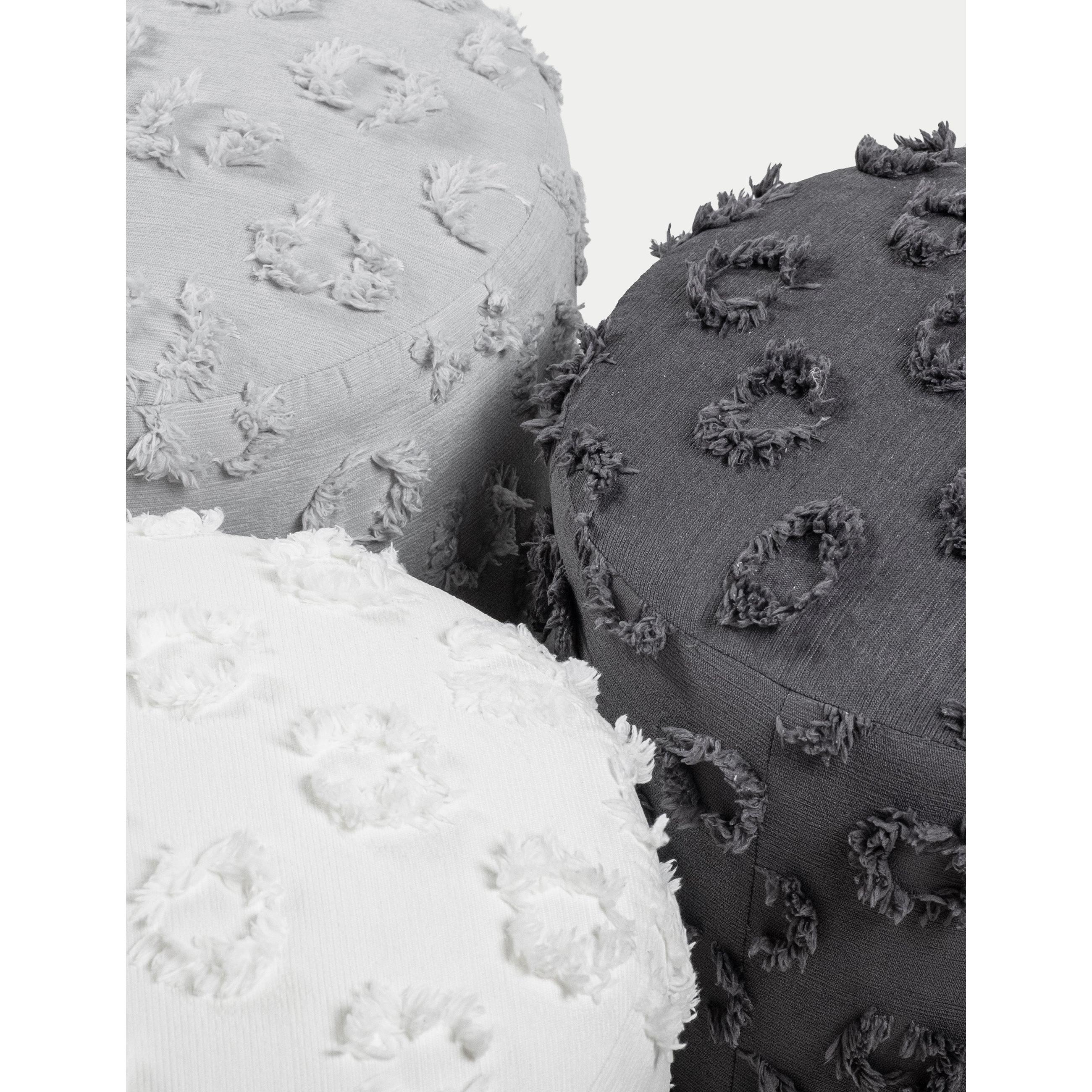 Astrid Dokuma Puf - Beyaz