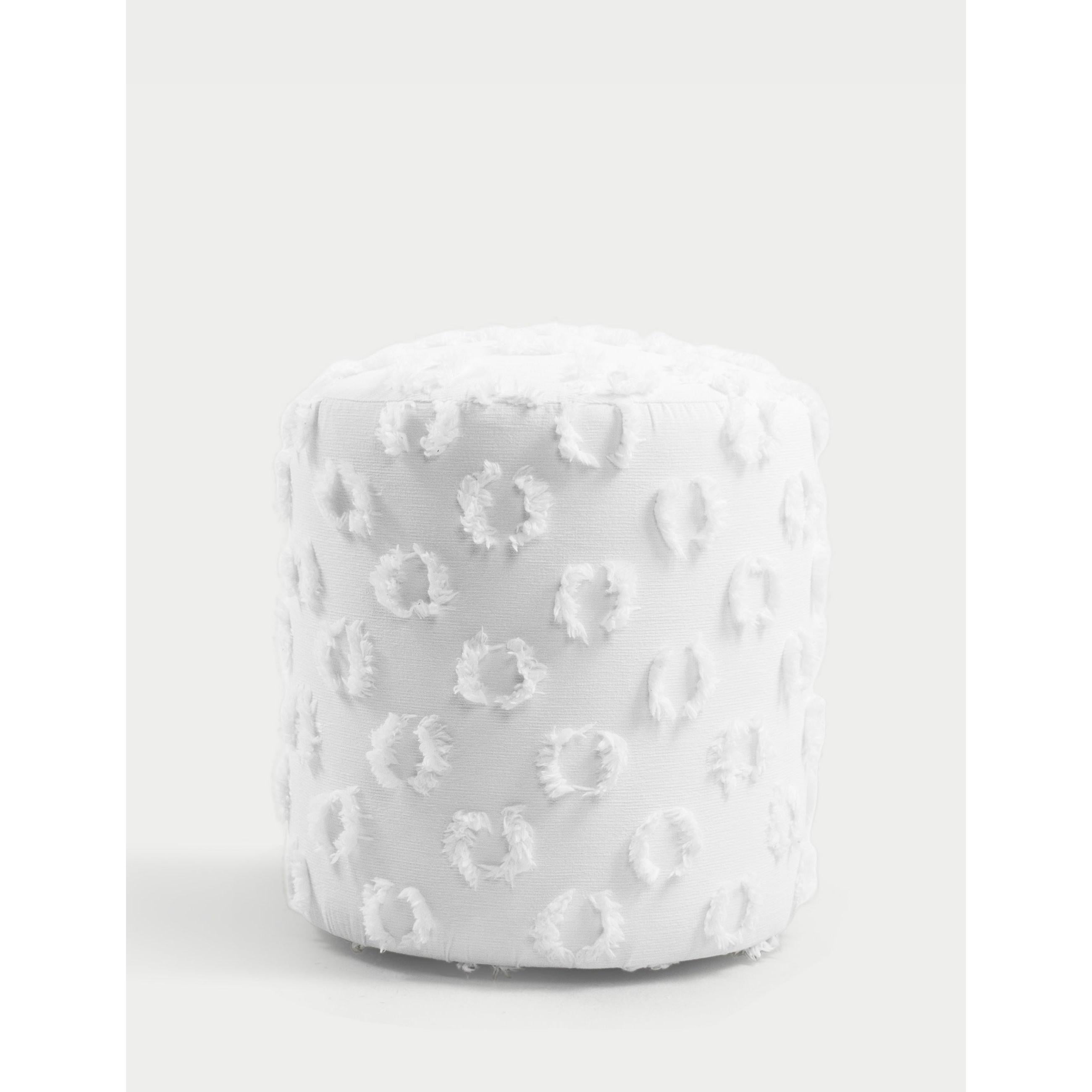 Astrid Dokuma Puf - Beyaz