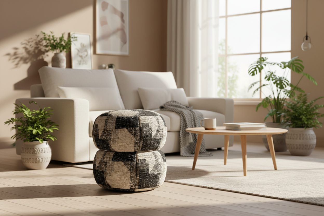 Atelier Noir Dokuma Puf/Yan Sehpa