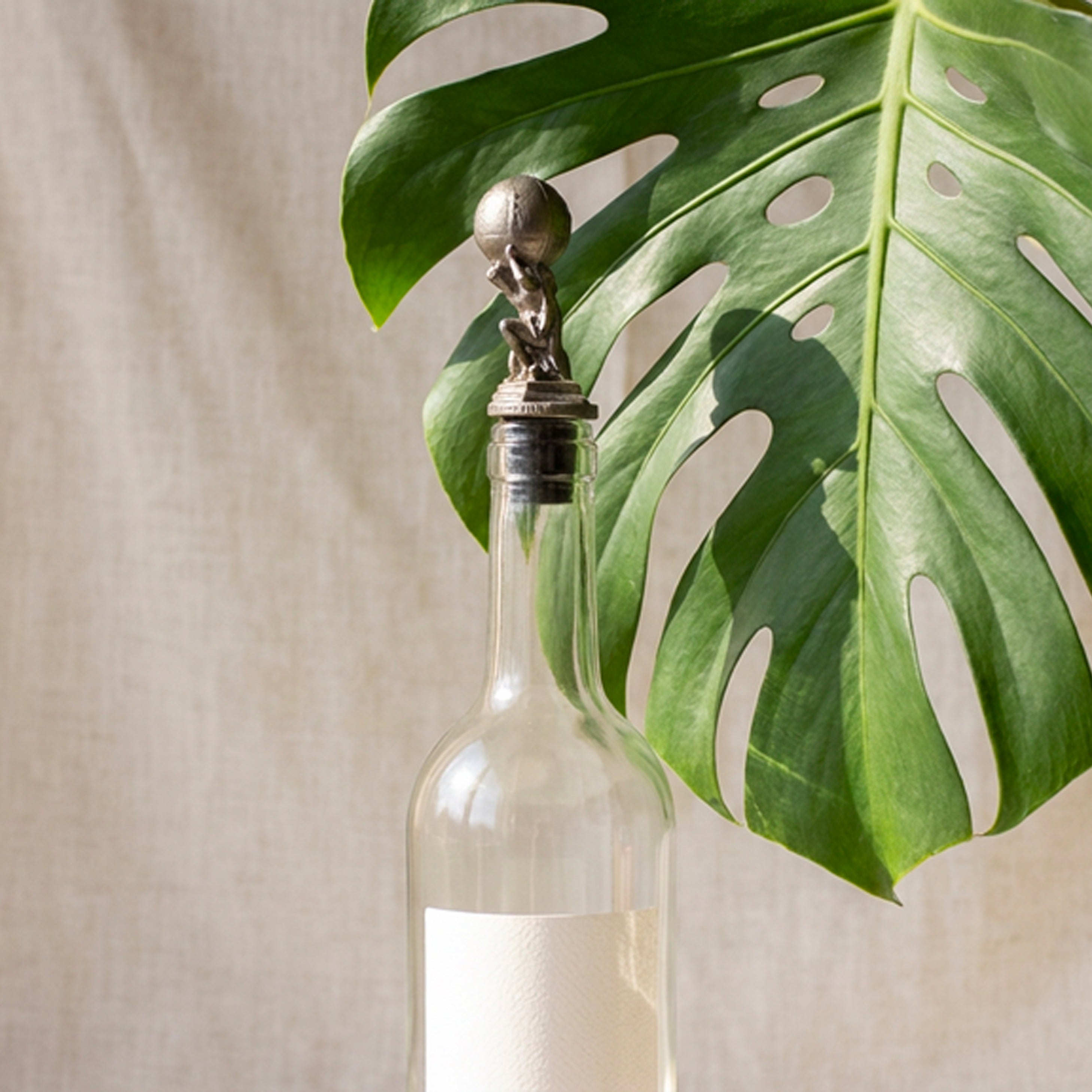 Atlas Tasarım Paslanmaz Çelik Cam Tablalı Şişe Tıpası