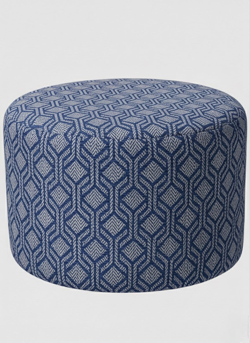 Attis %100 Pamuk Üzeri Taş Baskı Yuvarlak Puf