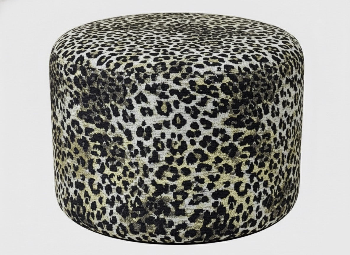 Attis %100 Pamuk Üzeri Taş Baskı Yuvarlak Puf