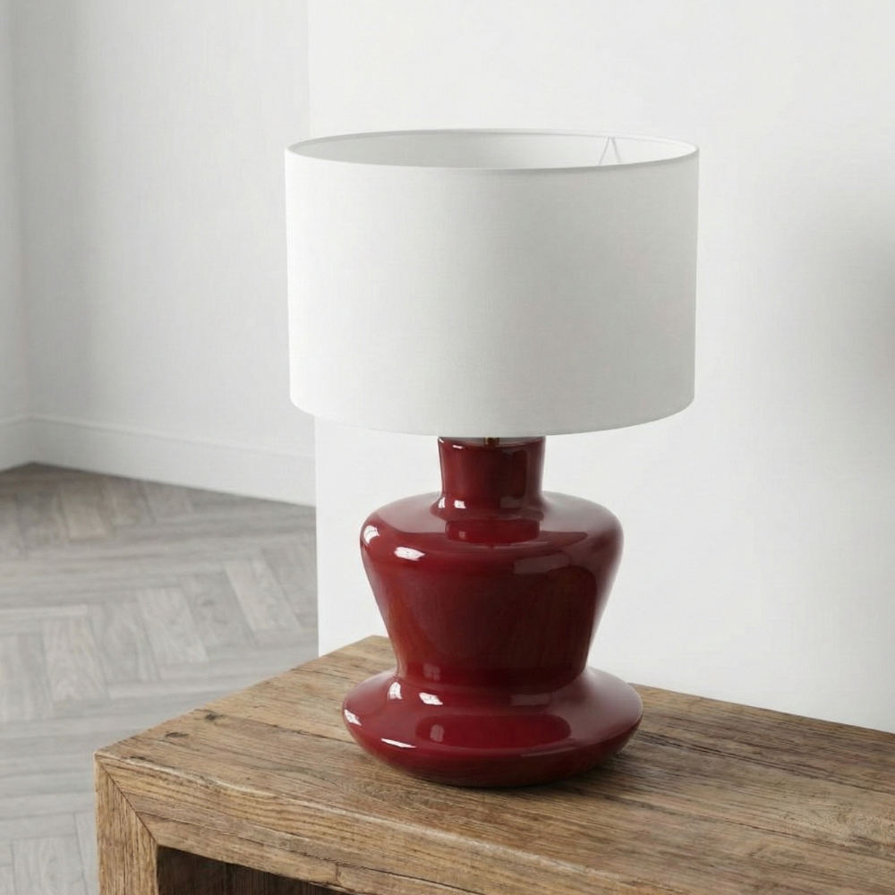 Aura Ahşap Abajur Bordo-Abajur-Pinot Interior-NowShopFun