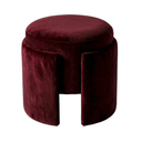 Aura Bordo Kadife Puf