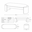 Aura Kırık Beyaz Bukle Kahverengi Kadife Bench-Bank-Cipretti-NowShopFun