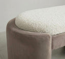 Aura Kırık Beyaz Bukle Vizon Kadife Bench-Bank-Cipretti-NowShopFun