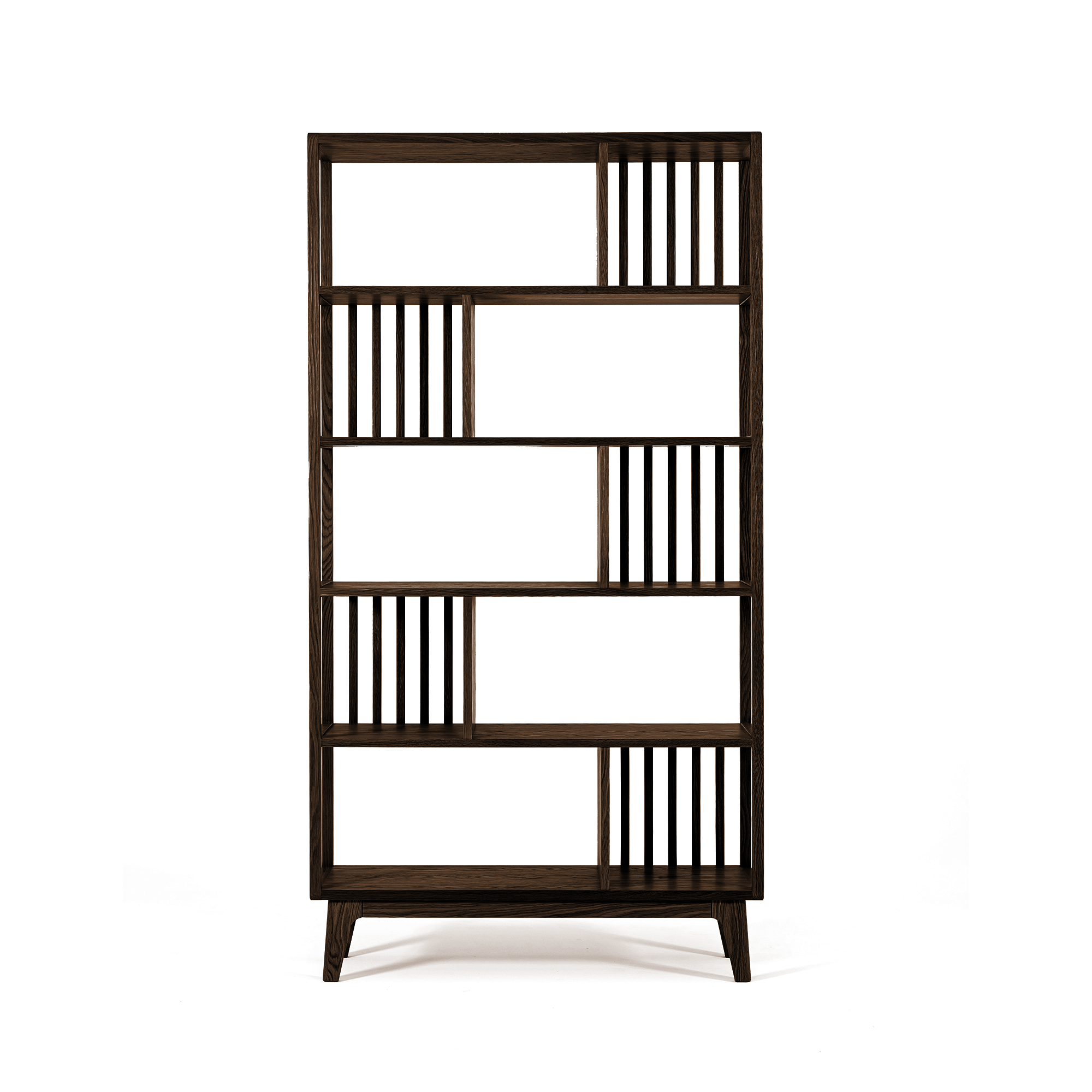 Avila Çıtalı Kitaplık Koyu Meşe