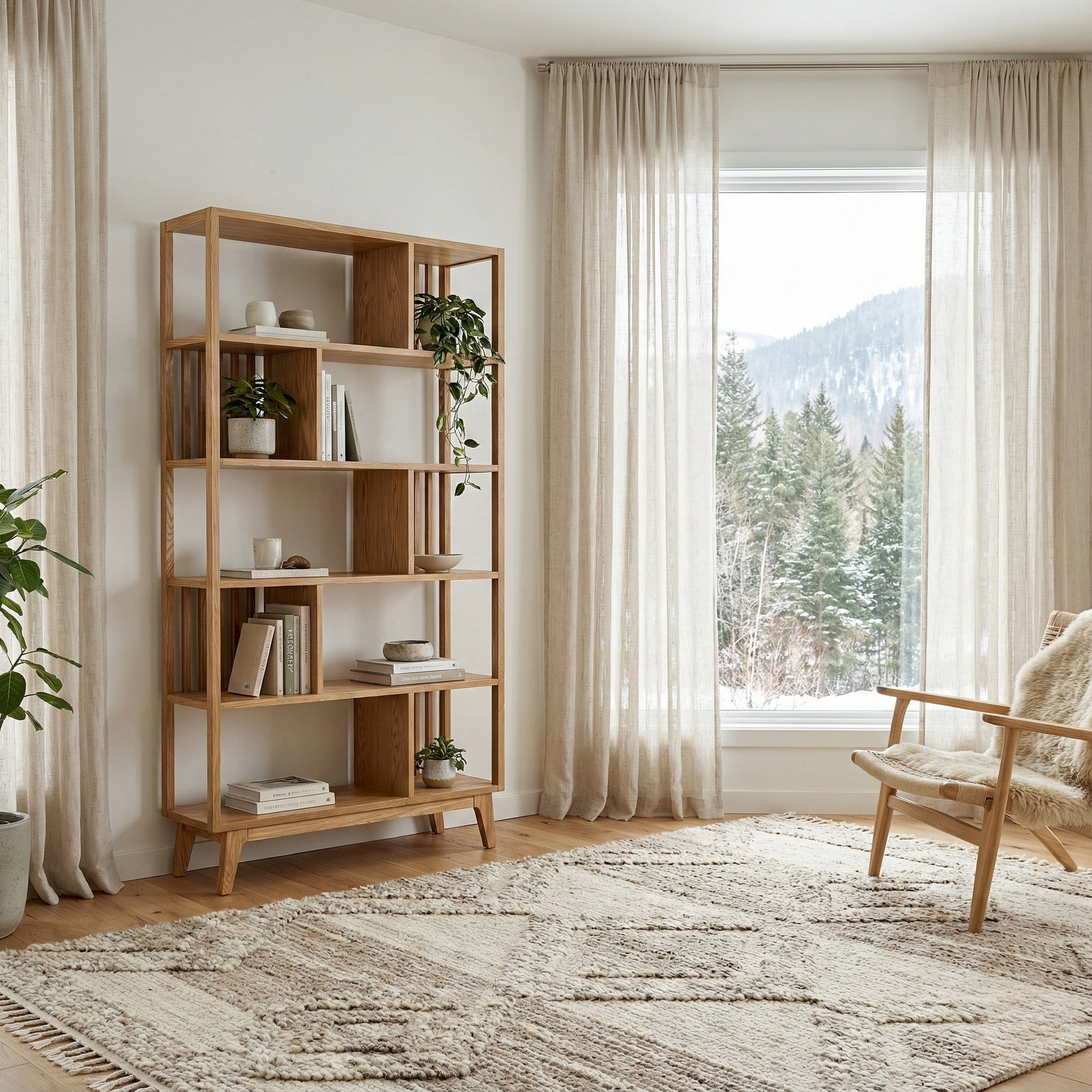 Avila Çıtalı Kitaplık | Natürel Meşe