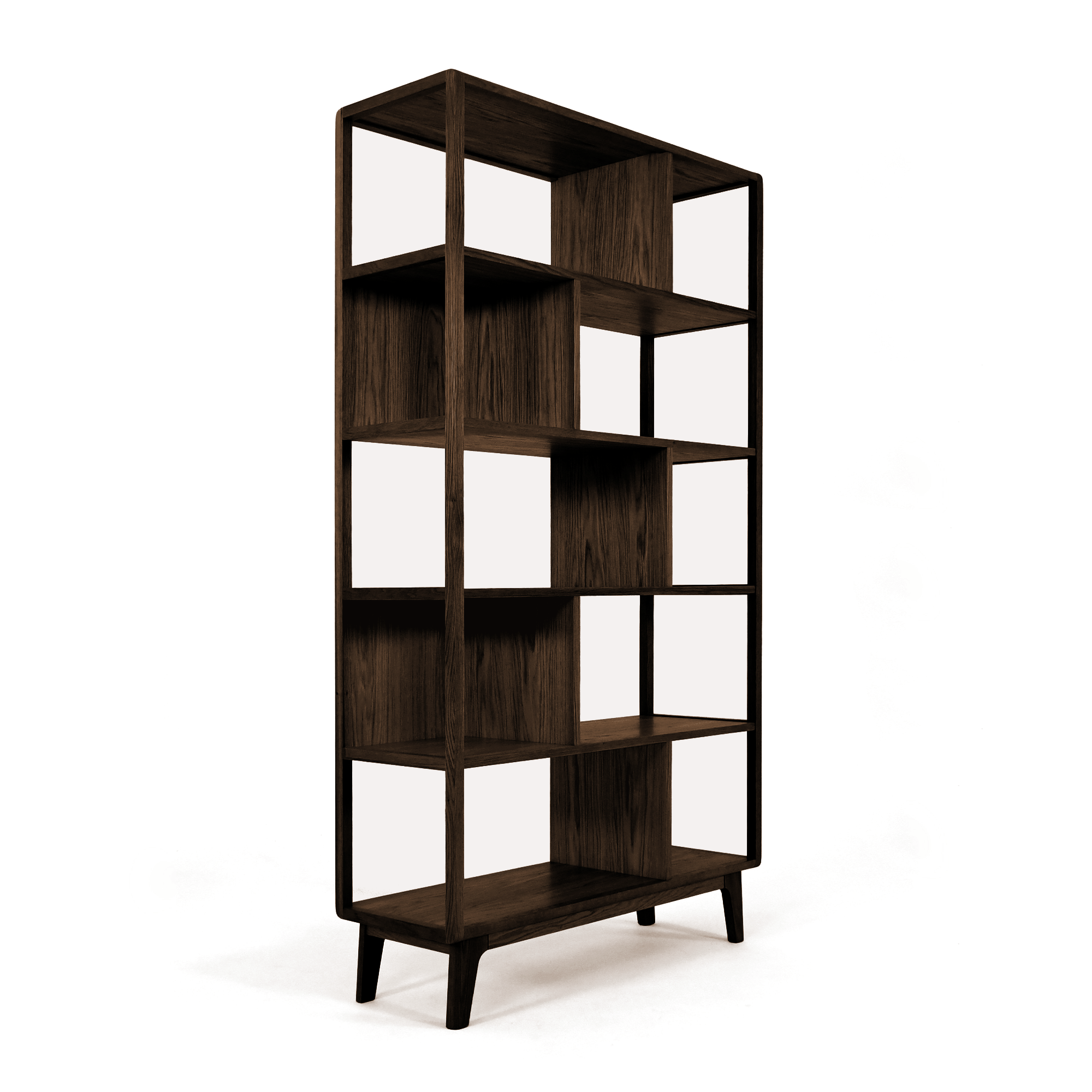 Avila Düz Kitaplık Koyu Meşe