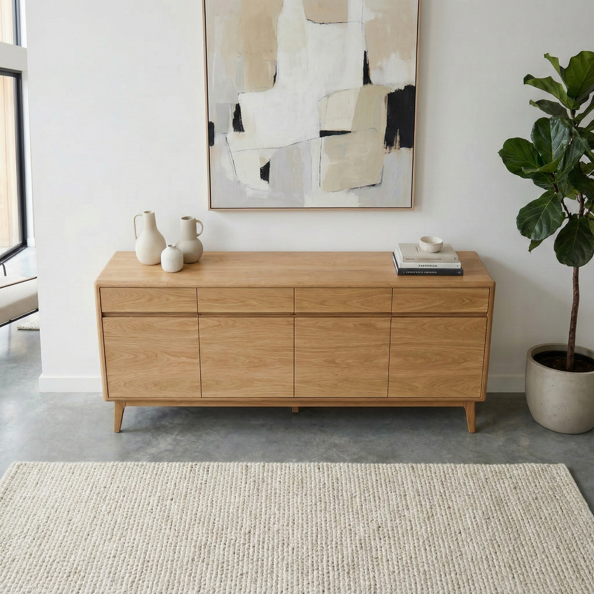 Avila Geniş Konsol Natürel Meşe