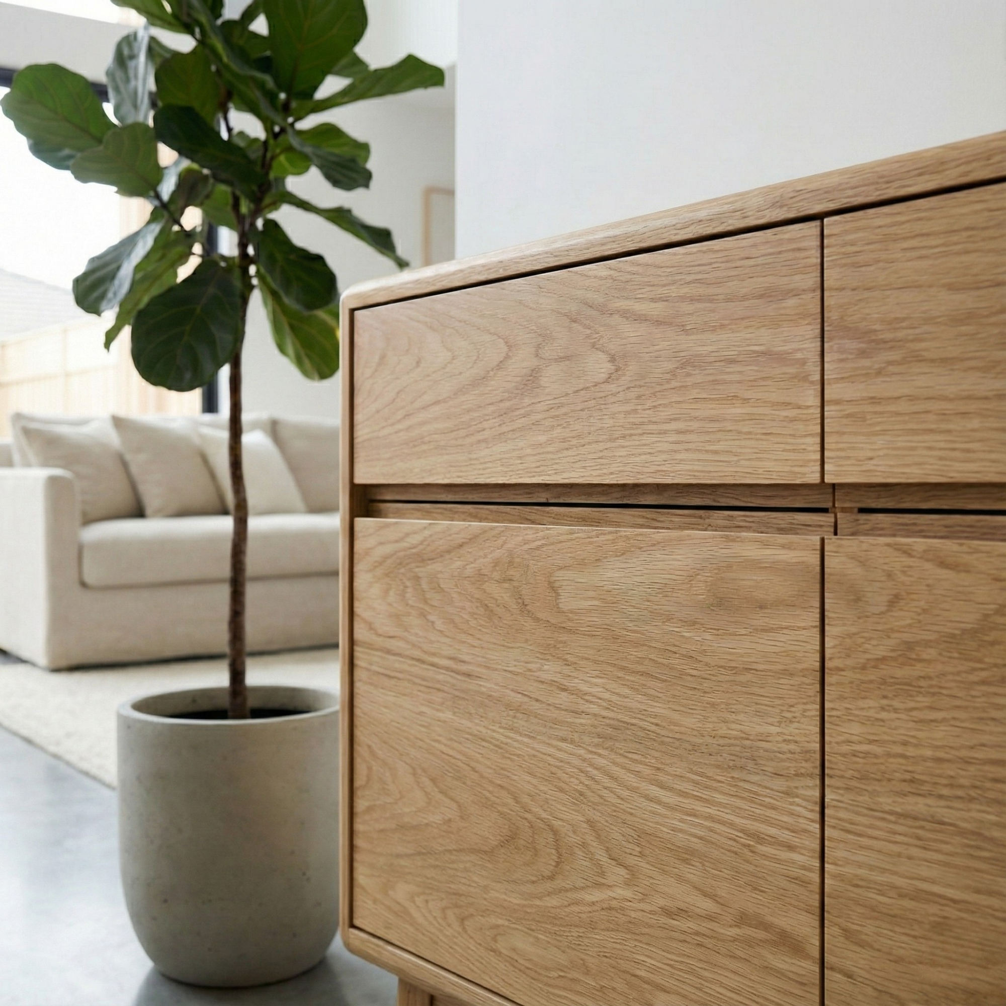 Avila Geniş Konsol Natürel Meşe