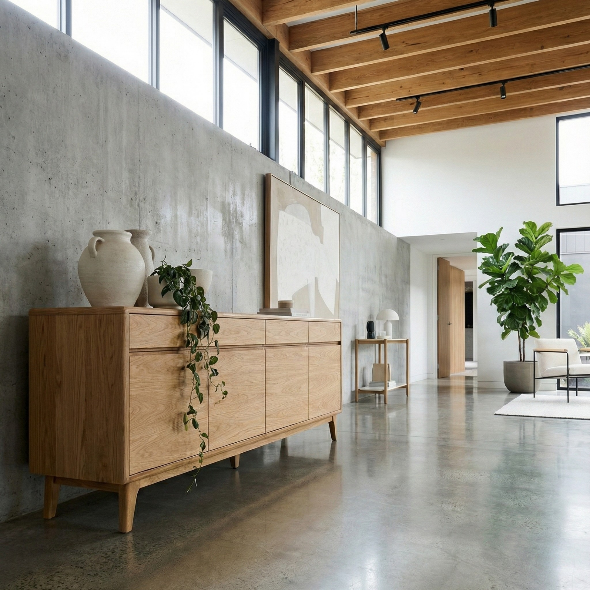 Avila Geniş Konsol Natürel Meşe