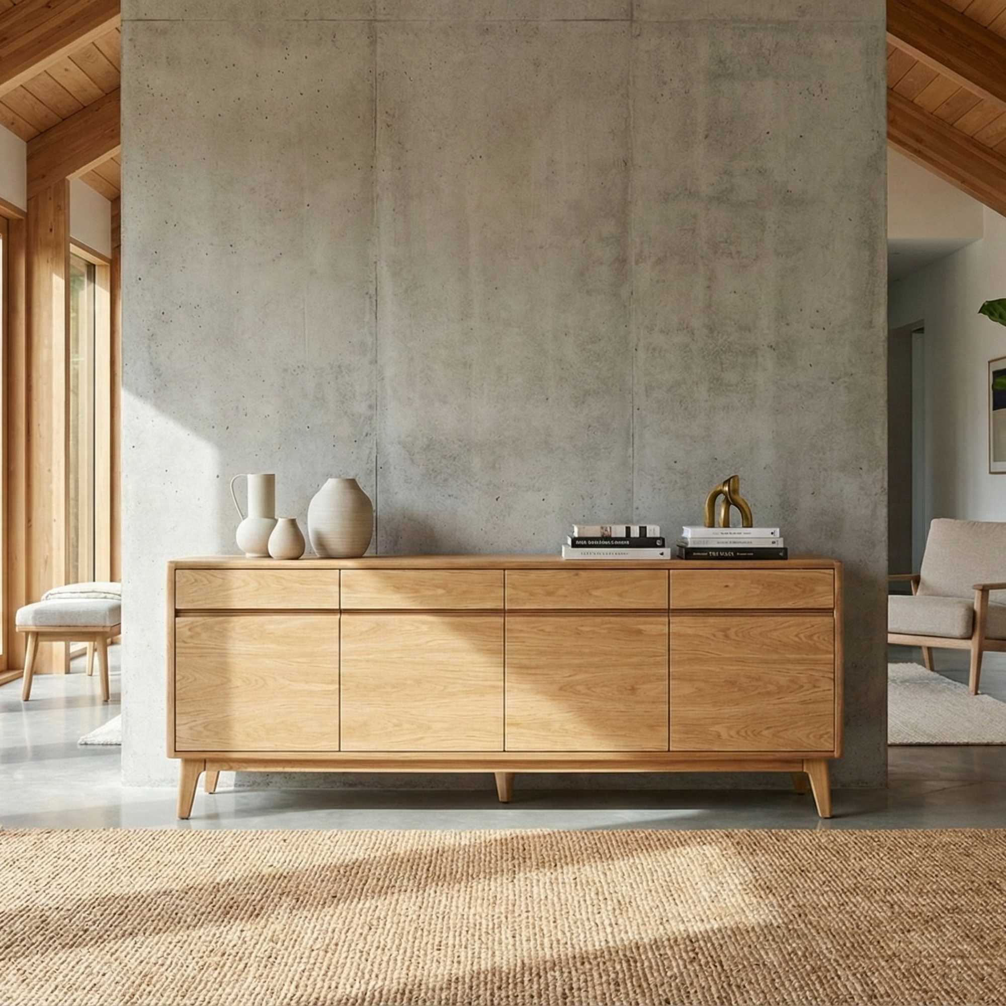 Avila Geniş Konsol Natürel Meşe