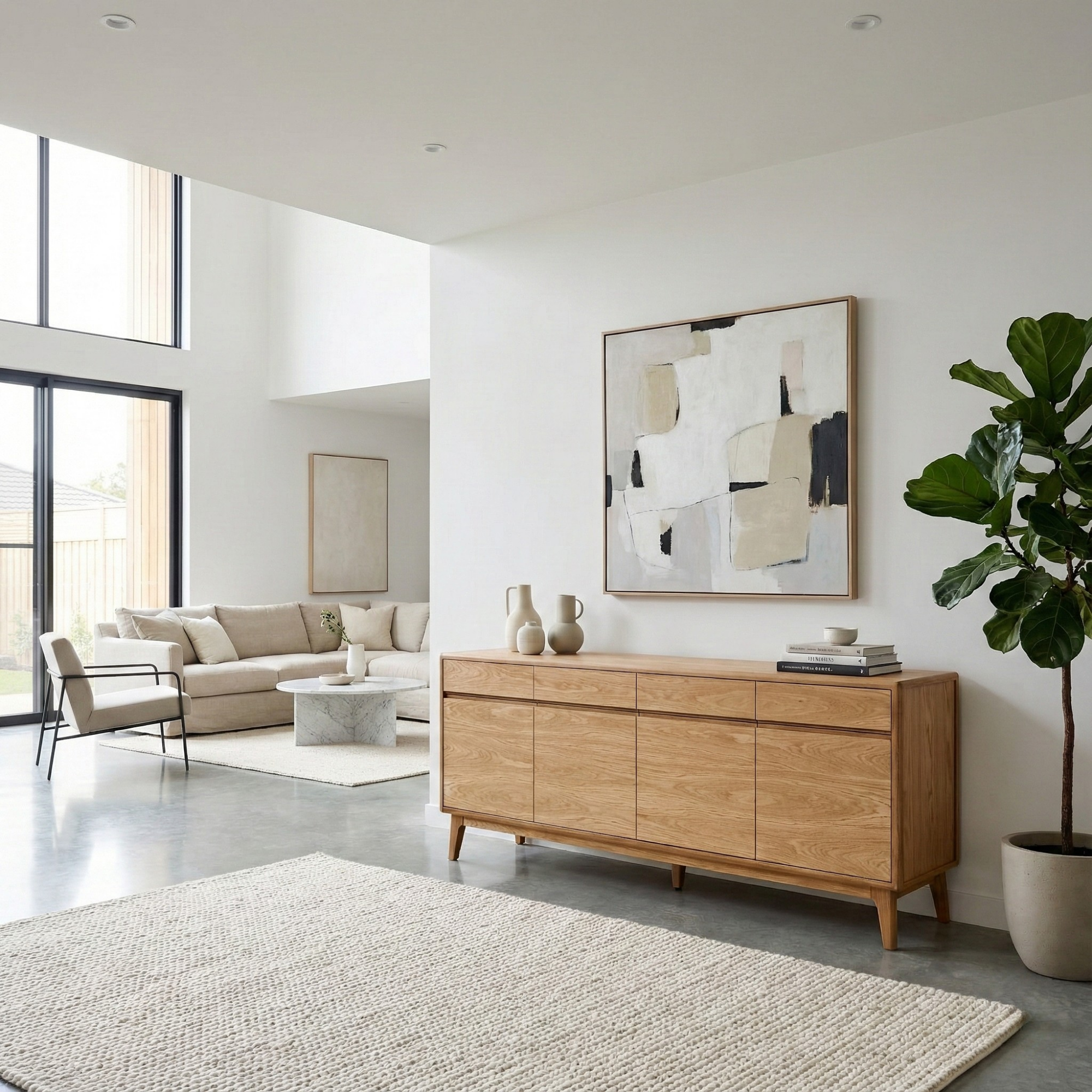 Avila Geniş Konsol Natürel Meşe