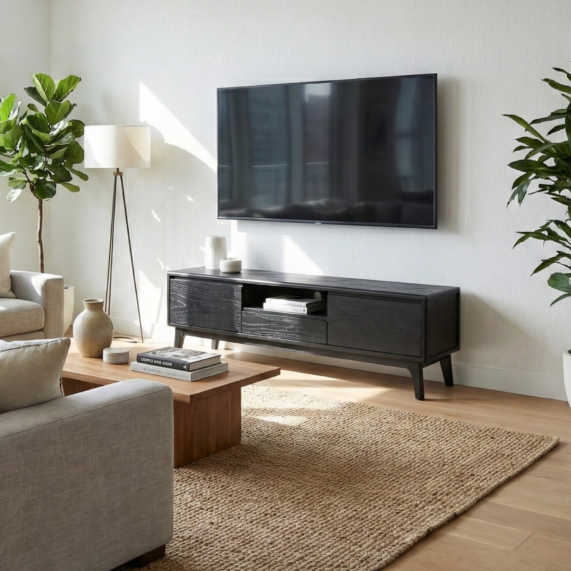 Avila Tv Ünitesi - 150 Cm | Siyah Meşe