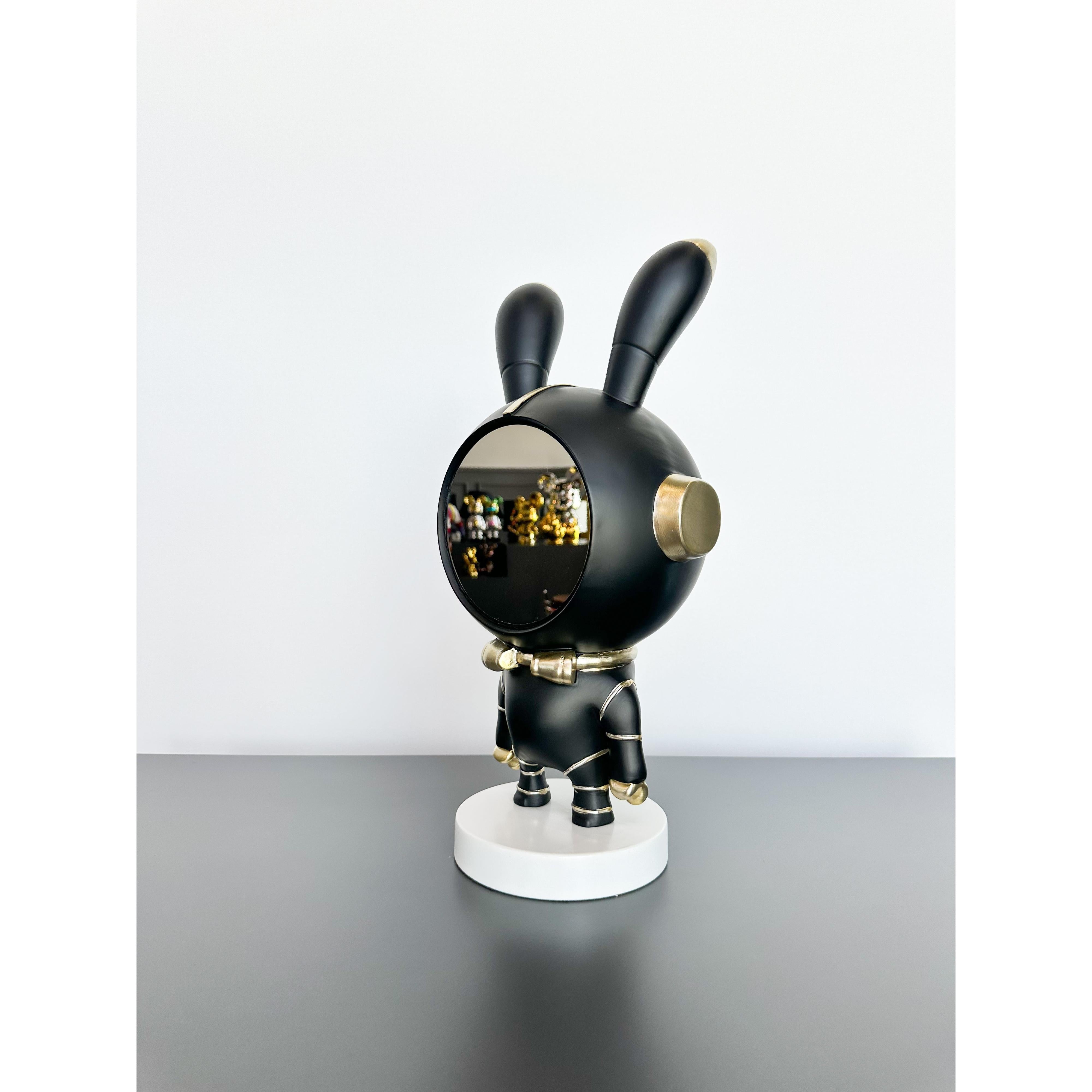 Aynalı Astronot Tavşan Dekoratif Obje