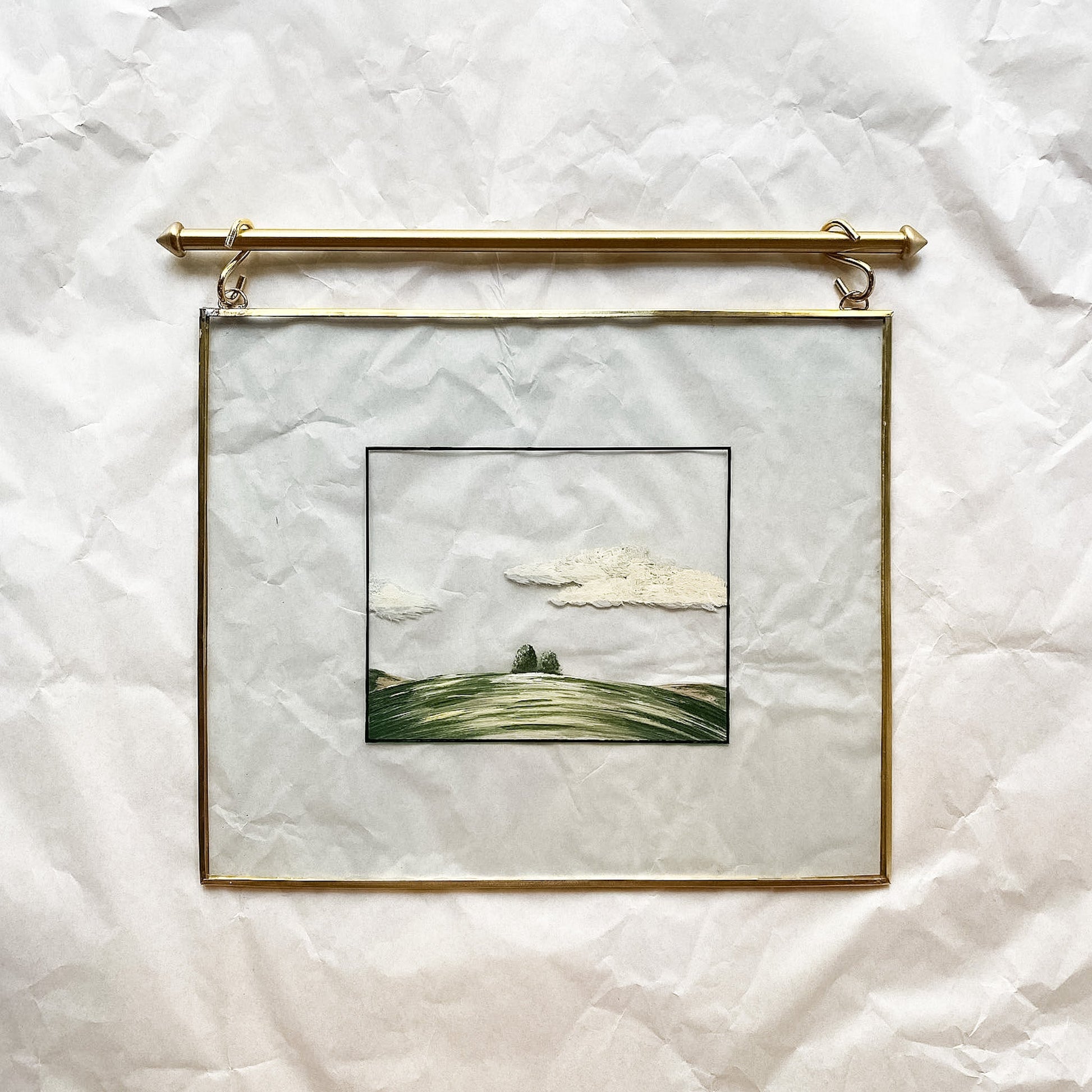 Az Bulutlu Gökyüzü Ve Çayır Artwork