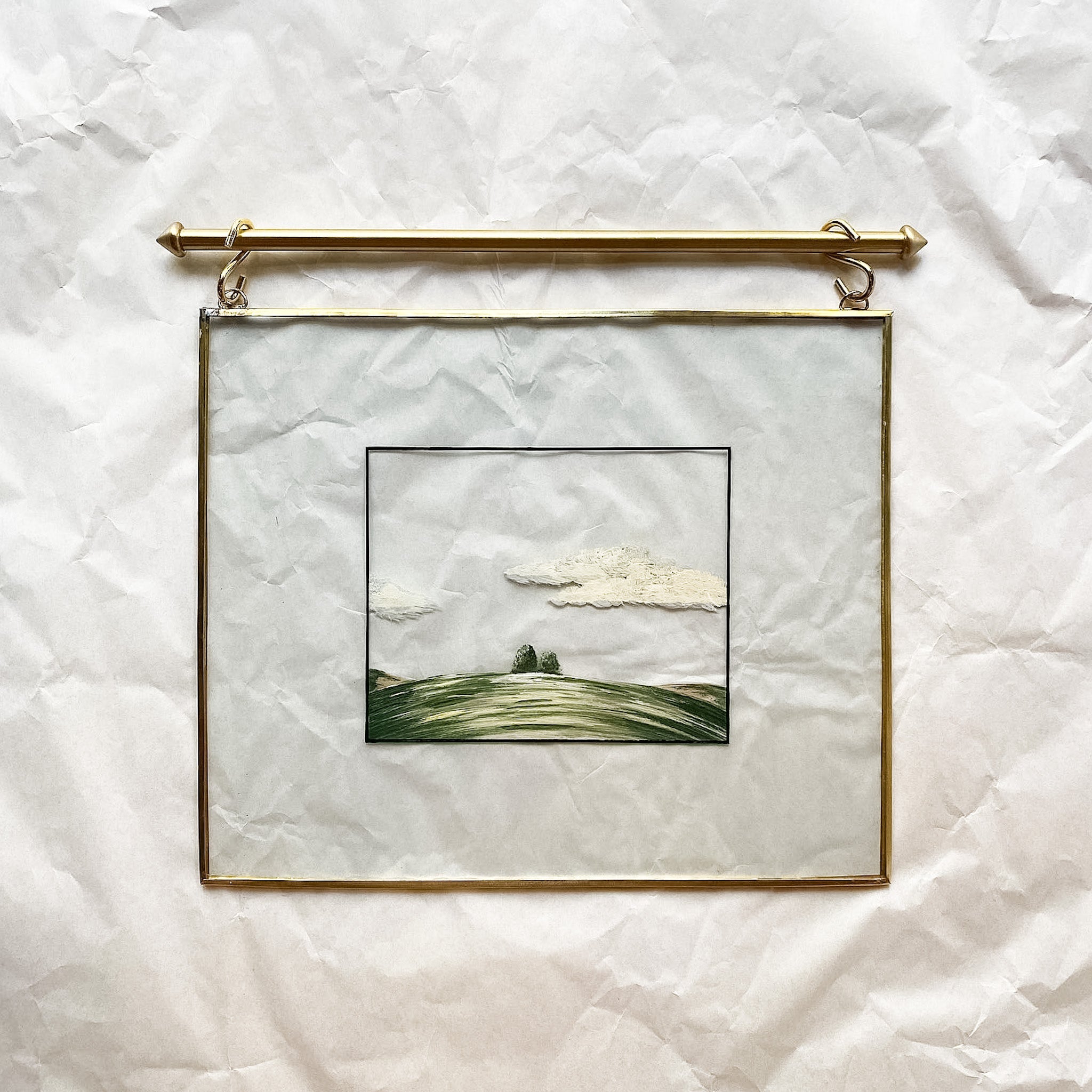 Az Bulutlu Gökyüzü Ve Çayır Artwork