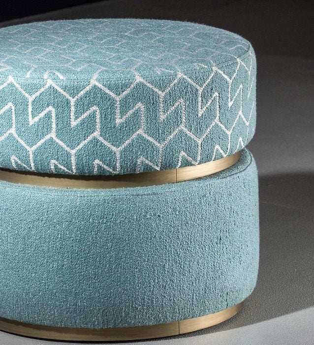 Azzurro Geometrik Desenli Bukle Keten Puf