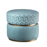 Azzurro Geometrik Desenli Bukle Keten Puf
