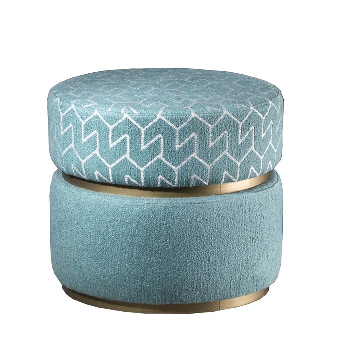 Azzurro Geometrik Desenli Bukle Keten Puf