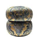 Safir, Damask Desenli Lüks Dokulu Puf/Yan Sehpa-Gold