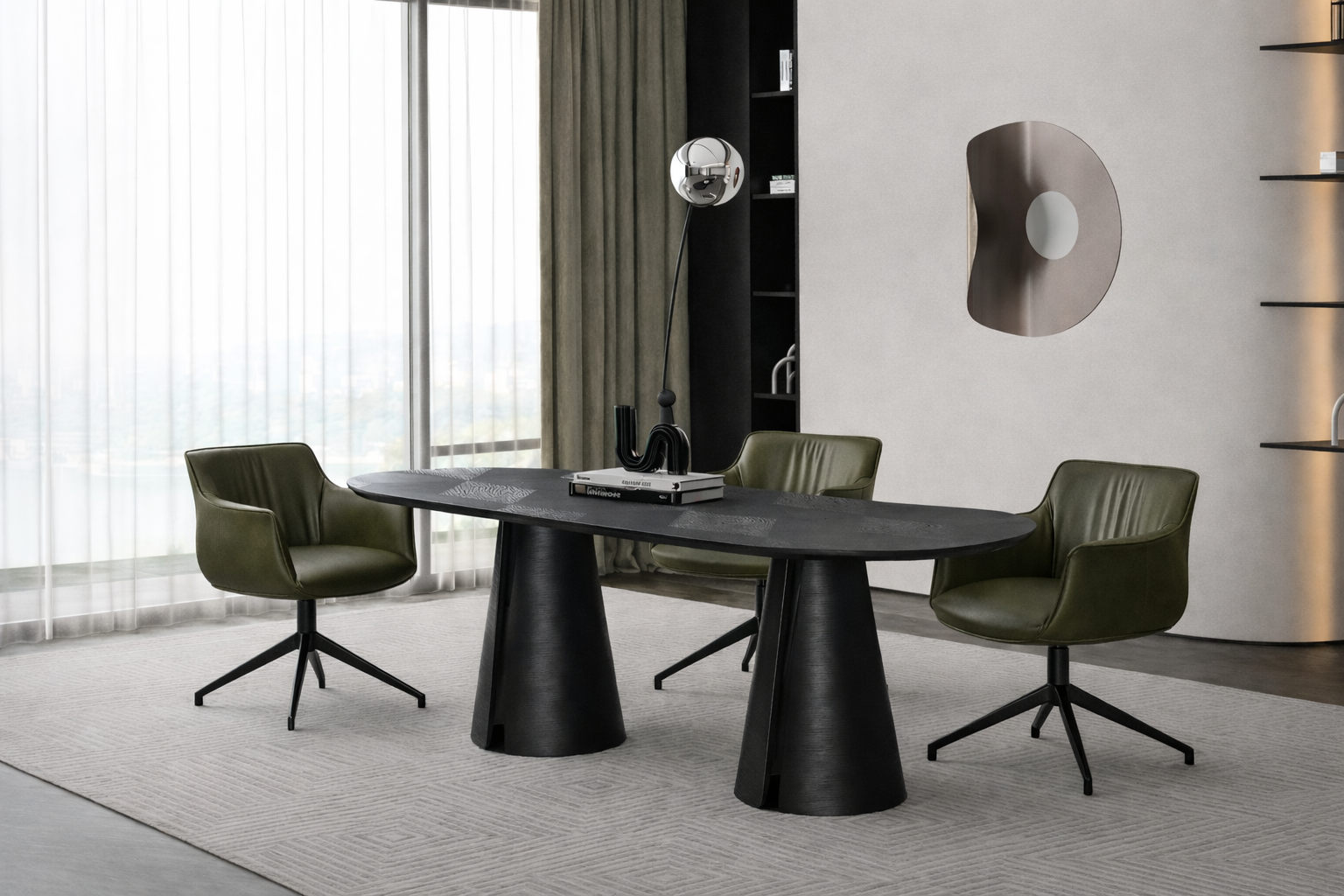 Arte Döner Sandalye | Modern Deri & Metal Ayaklı Tasarım