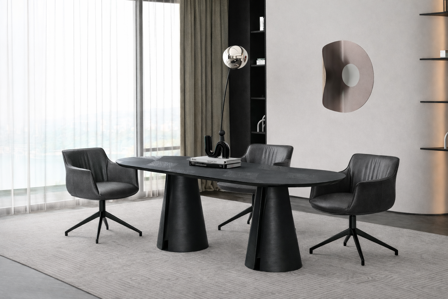 Arte Döner Sandalye | Modern Deri & Metal Ayaklı Tasarım